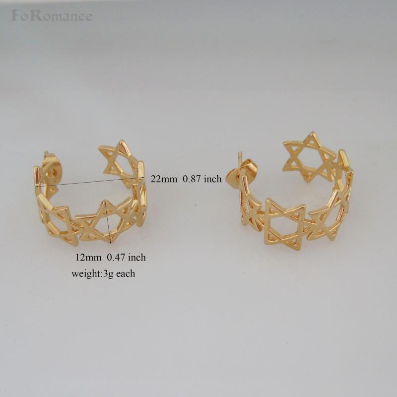 

ORDER 10$ SHIP WITH TRACKING CODE / YELLOW - GOLD COLOR OVERLAY HOOP WITH STAR OF DAVID JEWISH TRADITION Magen David in Hebrew