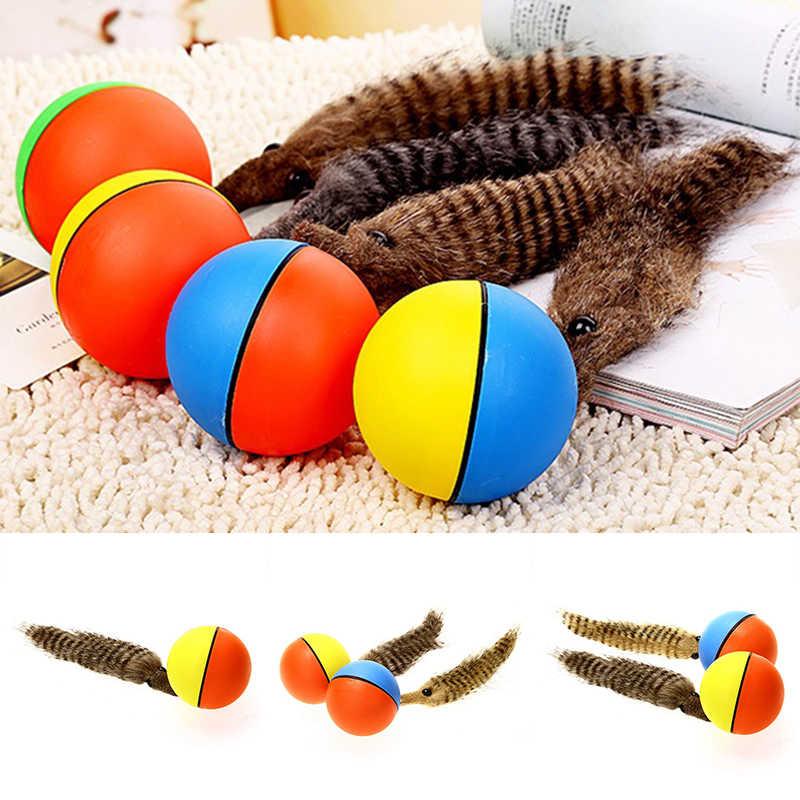 

JX-LCLYL Funny Pet Dog Puppy Cat Motorized Rolling Ball with Weasel Appears Jump Toy