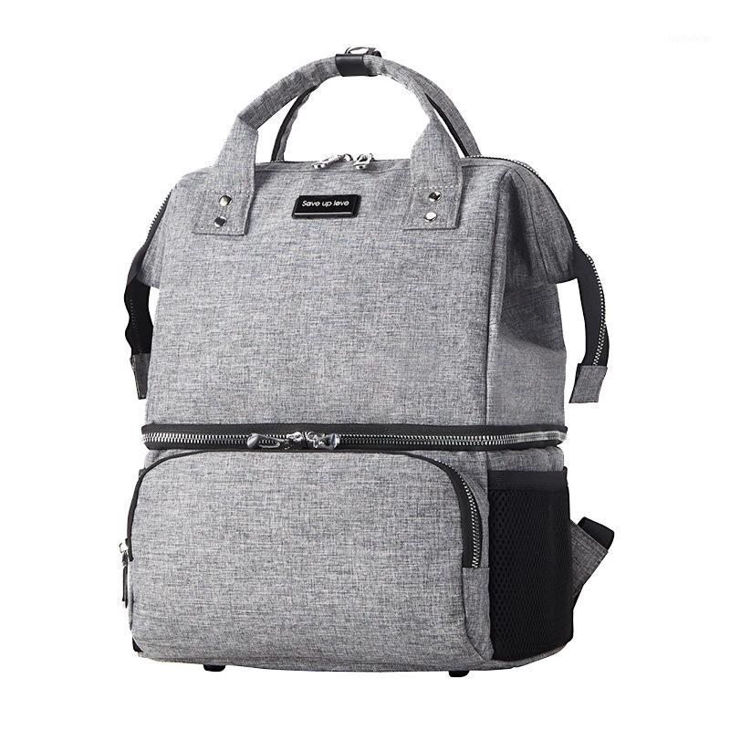 

New mommy bag waterproof double-layer dry and wet separation heat preservation breast milk fresh-keeping large back milk bag1, Black