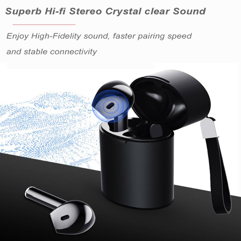 

Wireless Bluetooth 5.0 Earphones Charging Box Stereo Sport Waterproof TWS Headsets Touch Control Earbuds With Mic for Smartphone, White
