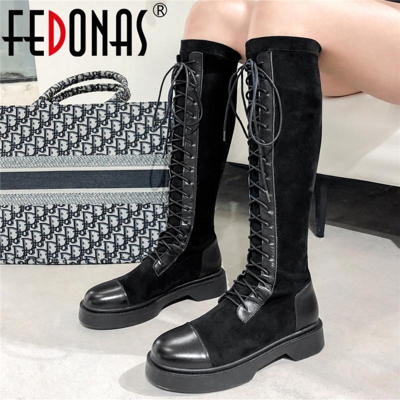 

FEDONAS Sexy Female Stretch Boots Party Night Club Shoes Woman High Heels Winter Warm Long Genuine Leather women knee high Boots1, Xingse