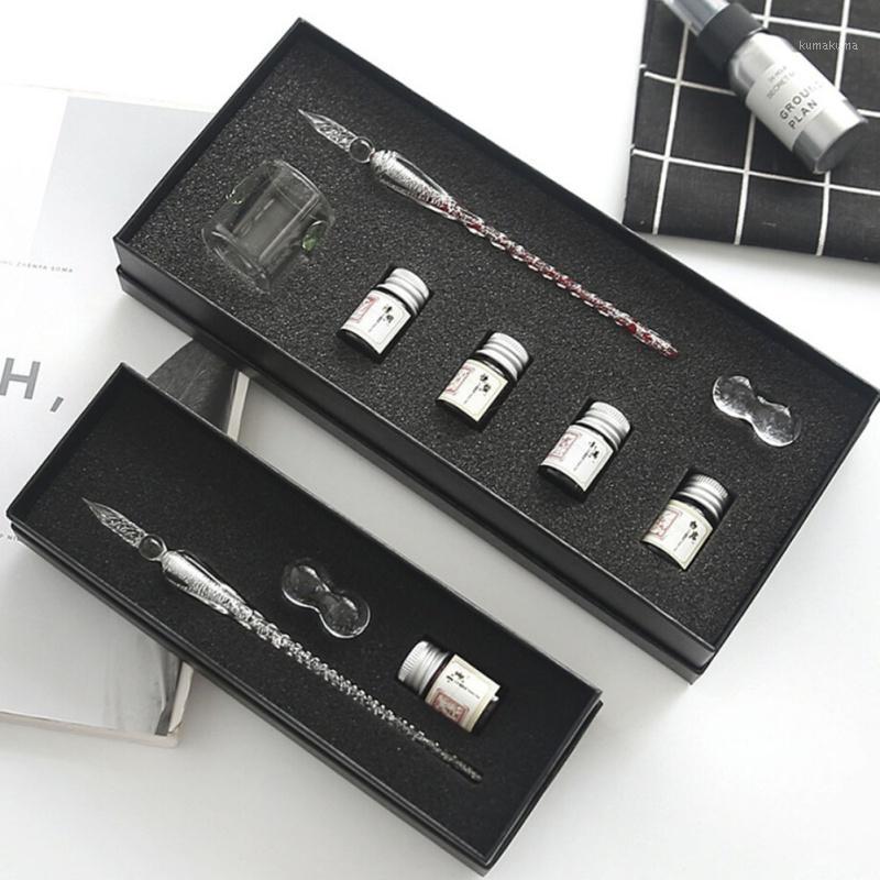 

Glass Pen Gift Box Show Office School Supplies Pencils Writing Fountain Pens Gift Supplies Home Decoration1