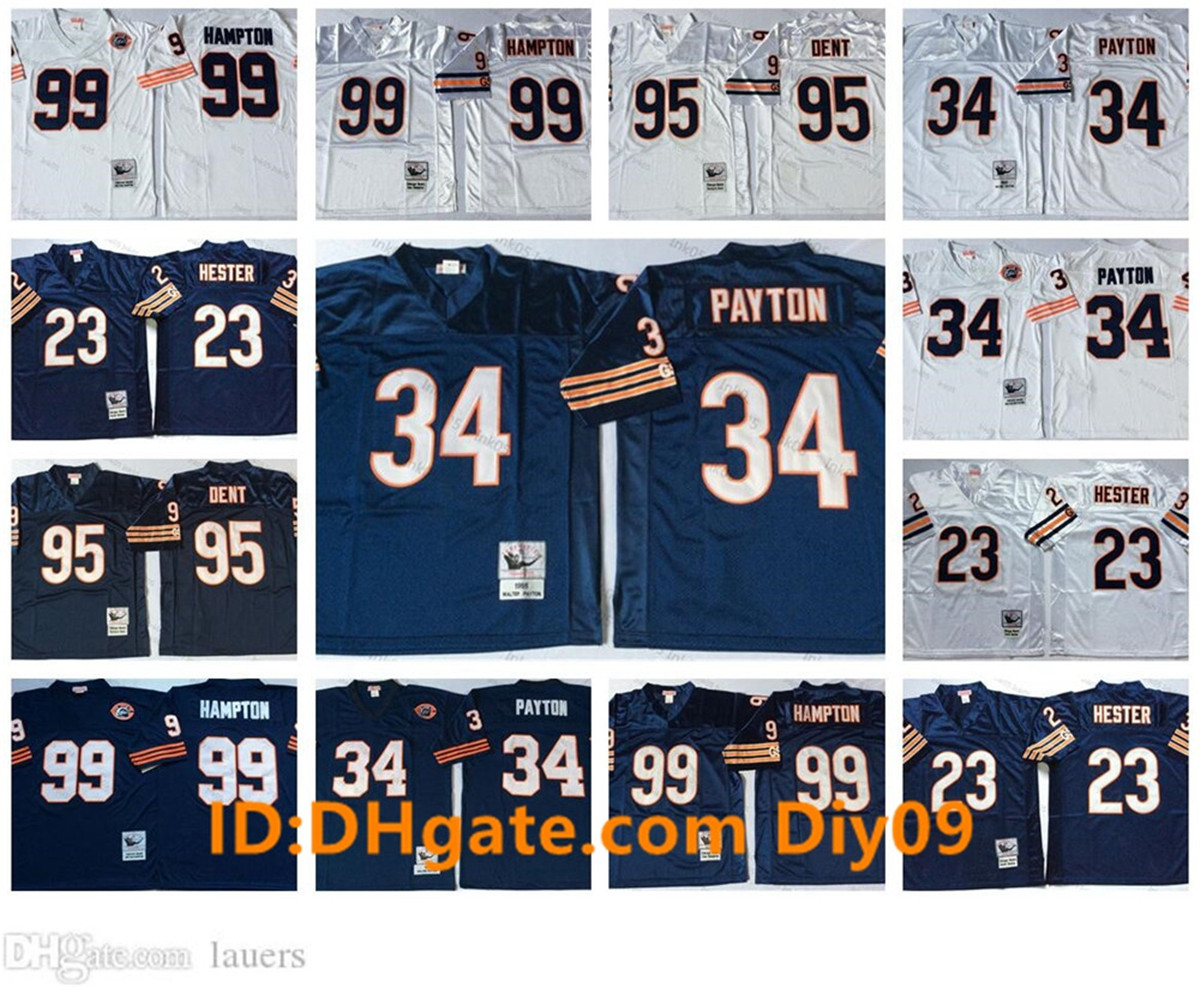 

VintageChicagoBearsFootball Jerseys 34 Walter Payton 99 Dan Hampton 95 Richard Dent 23 Devin Hester 9 Jim McMahon White N, With sign
