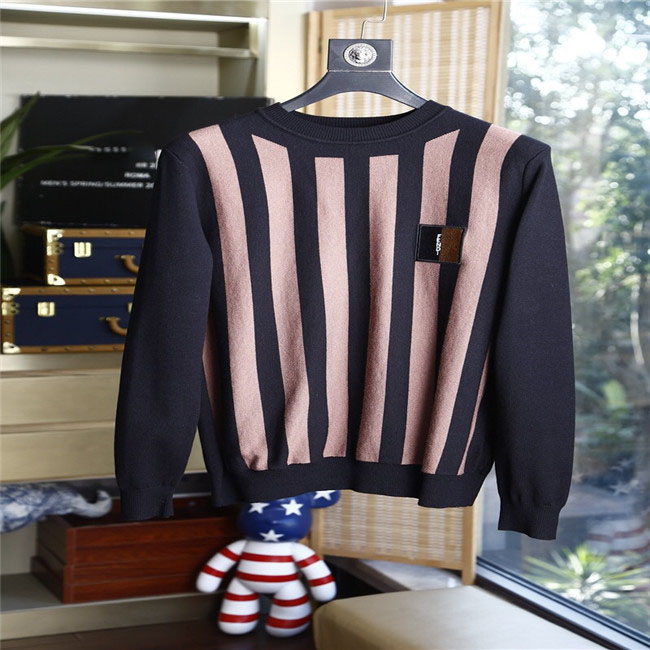 

Highest quality man Sweater Wool warm striped Men's top business casual, Champagne