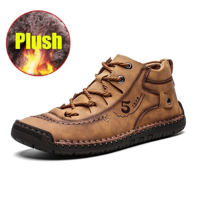 

British-style leather casual Pheron male comfortable fashion big-size brown hiking soft-brown men flat shoes WVVQ, Blake