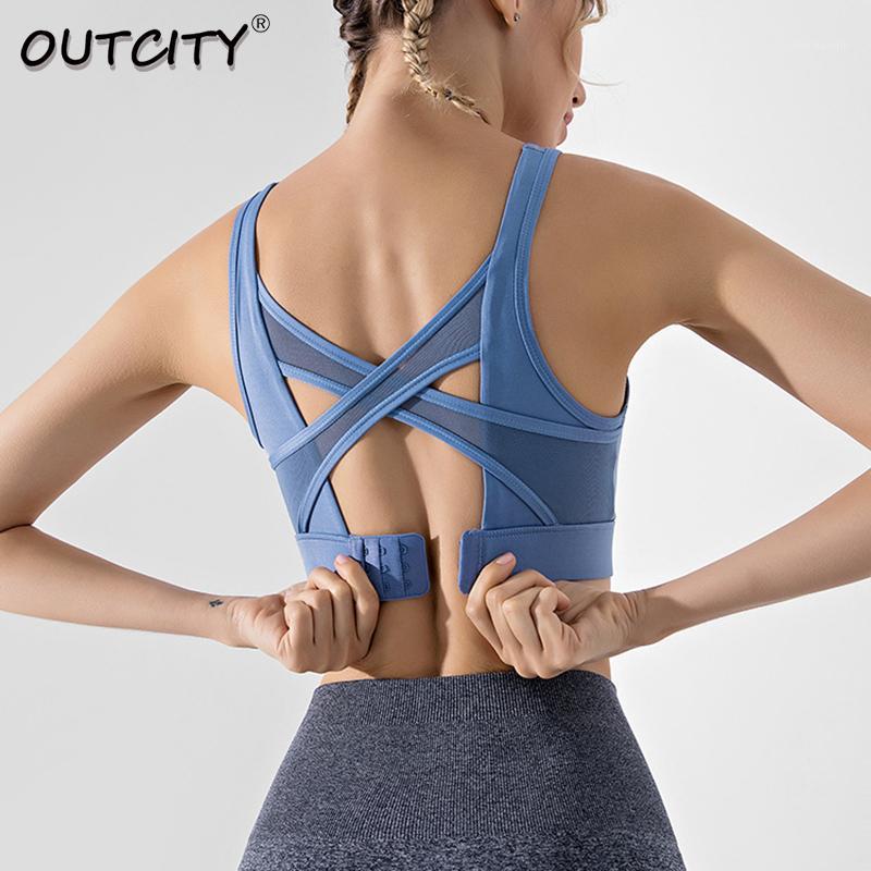 

Women Fixed Chest Pad Shockproof Sport Bras Backless Cross Yoga Top Running Workout Sportwear Push Up Breathable Mujer Sport Bra1, Red