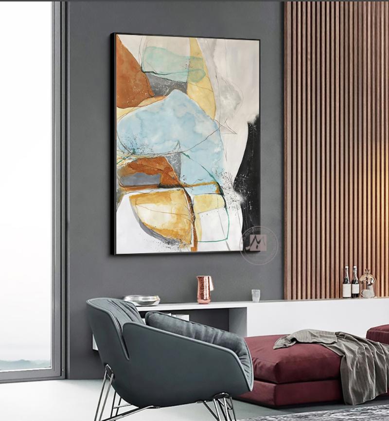 

Modern Painting oil on canvas abstract art Hand painted wall painting for home decoration wall vertical living room bedroom deco