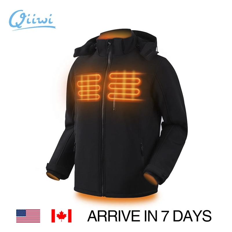 

Dr.Qiiwi Waterproof Softshell Mens Hooded Winter Heated Jackets Man Outdoor Hunting Coat USB Heating Windbreaker for Men 201114, Beige
