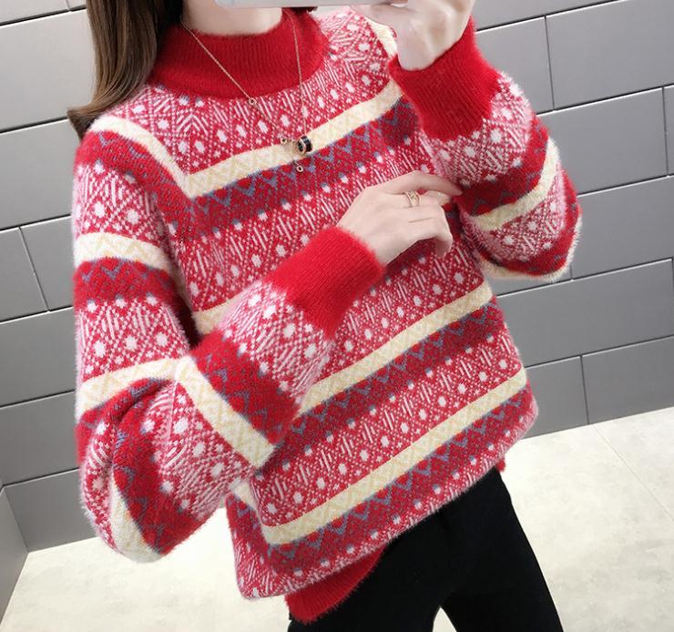 

2021 spring and autumn winter with New style fashion Long sleeve High collar Set head Women' Sweater coat, Blue