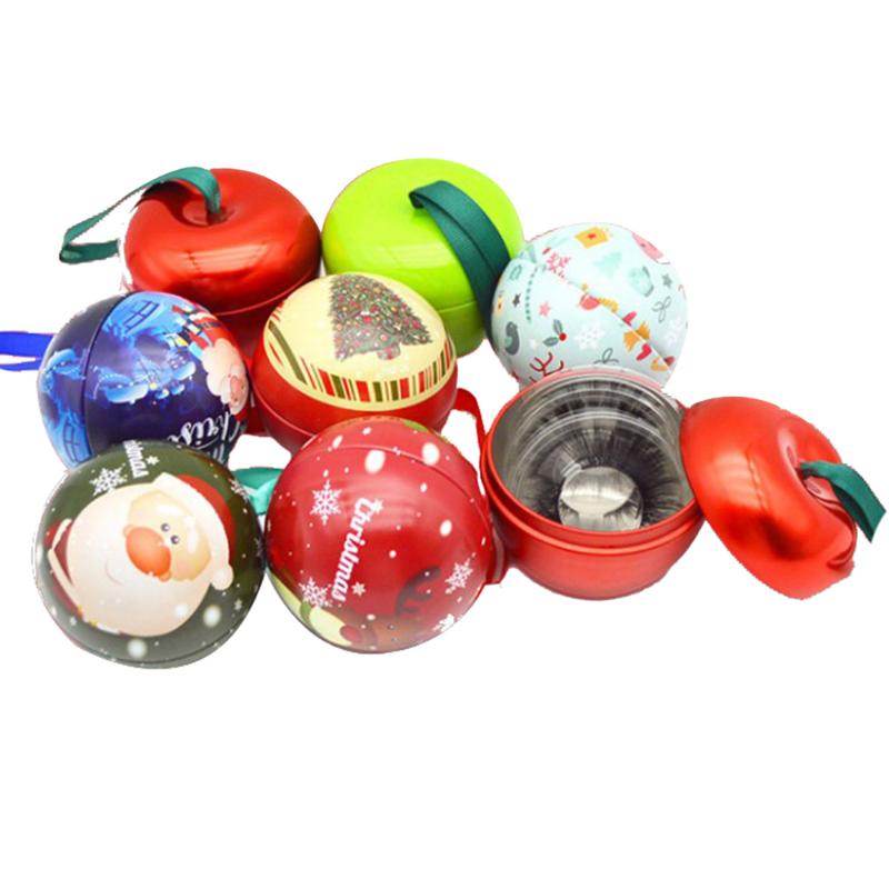 

100pcs empty Christmas ball for eyelashes package 3D/5D mink eyelashes box reused convenien environmental protectiont DHL/UPS