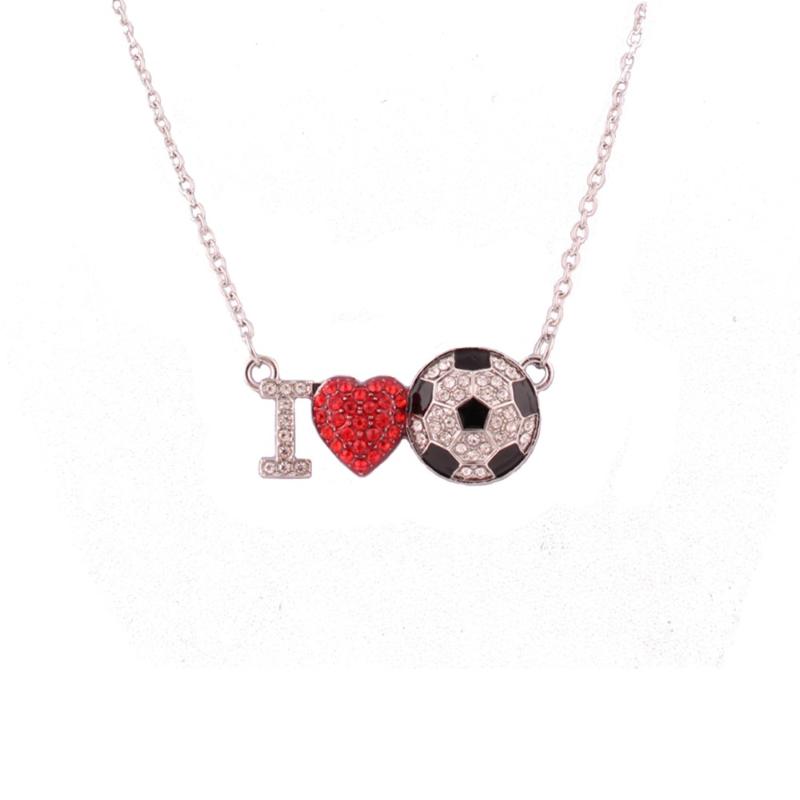 

Pendant Necklace For Female Male I Love Soccer Pattern Athlete Feeling Good Gidt Choose Zinc Alloy Provide Dropshipping
