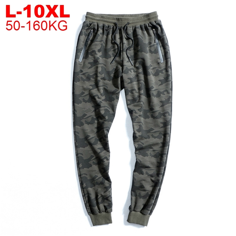 

Men's Camouflage Sweatpants Plus Size 10xl 9xl Joggers Militar Men Trousers Hip Hop Army Green Camo Pants Cotton Sportswear Man 201118, Black