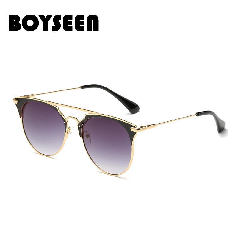 

BOYSEEN Fashion Vintage Ladies Cat Eye Sunglasses Women Men Brand Designer Twin-Beam Mirror Sun Glasses For Female 960