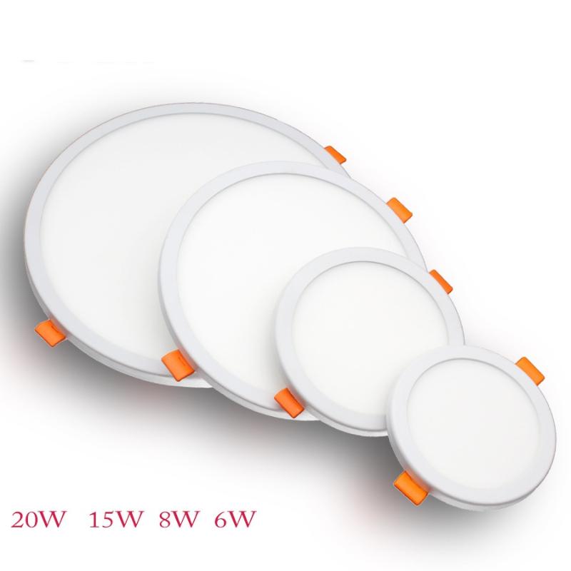 

New design led panel light 6w 8w 15w 20w adjustable hole size thin Round square led panel lamp AC85-265V