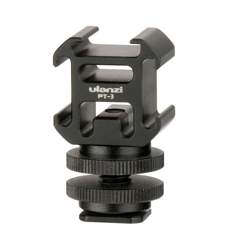 

Ulanzi 0951 PT-3S Hot Shoe Mount Adapter Aluminum Alloy Microphone Mini LED Video Light Base for Digital DSLR Camera for