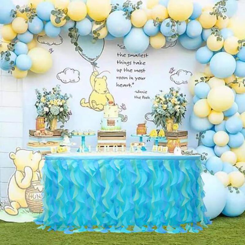 

Table Skirt Tulle Table Skirt for Wedding Decoration Baby Shower Birthday Banquet Party Wedding Skirting 180*80cm