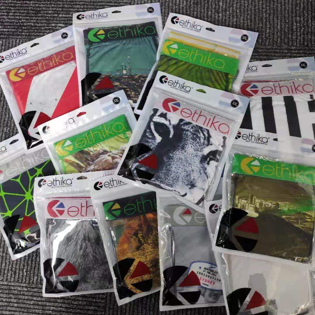 

New Ethika brand wholesale spot polyester seam seamless men' Boxer Shorts men' underwear boxer underwear 1310