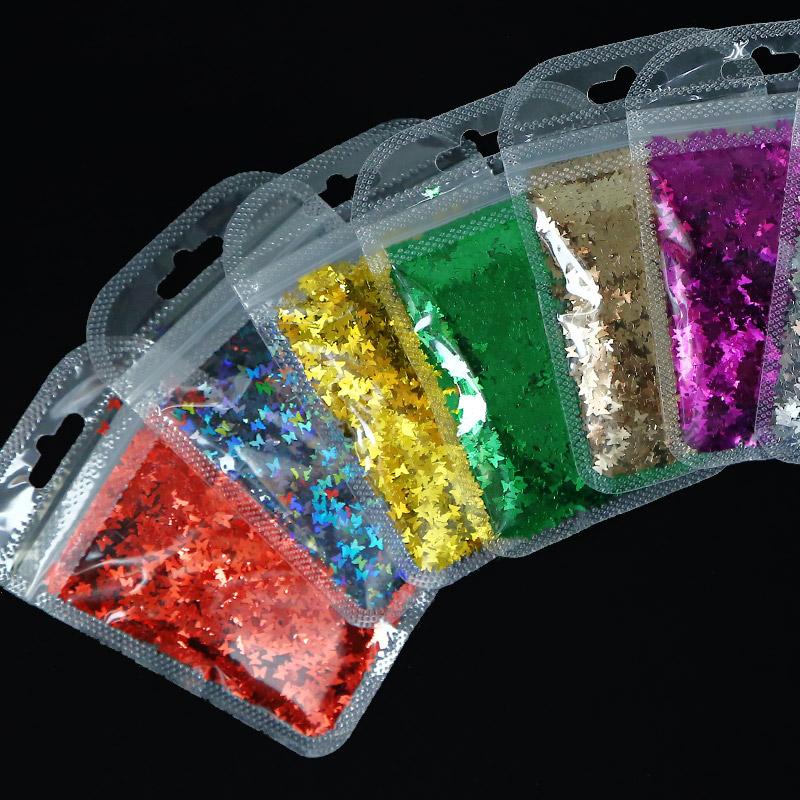 

1 Bag Butterfly Nail Art Sequins Holographic Glitter Flakes Paillette Chameleon Stickers For Nails Autumn Design Decor SRRY63456