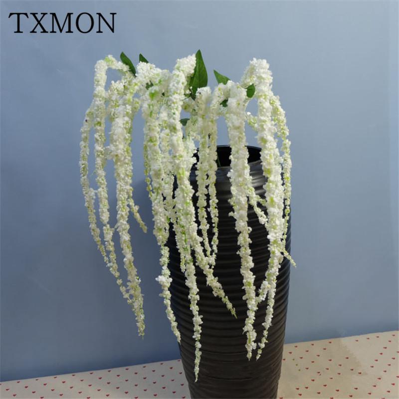 

Flower arrangement simulation plants accessories 8 branches bubble lover string fake flower vine wedding arch lover tears, White