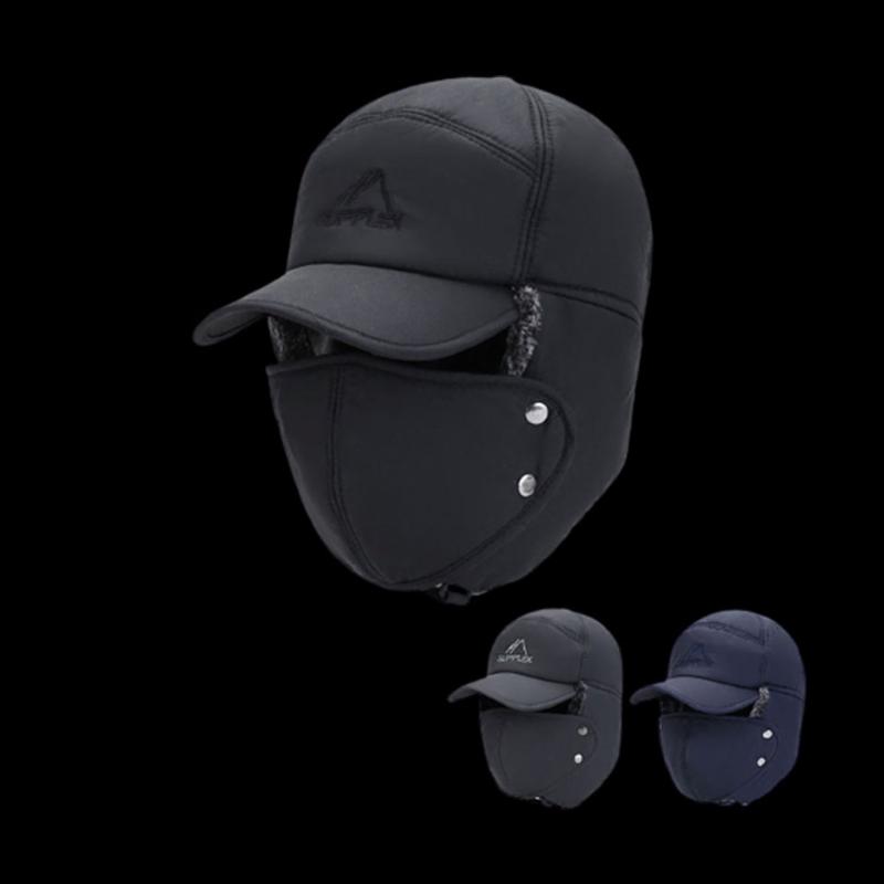 

WALK FISH Ski Fishing Cap Autumn Winter Warm Windproof Hat Outdoor Sports Hiking Hat Cover Face Ear Camping Headwear Cycling Cap, Blue