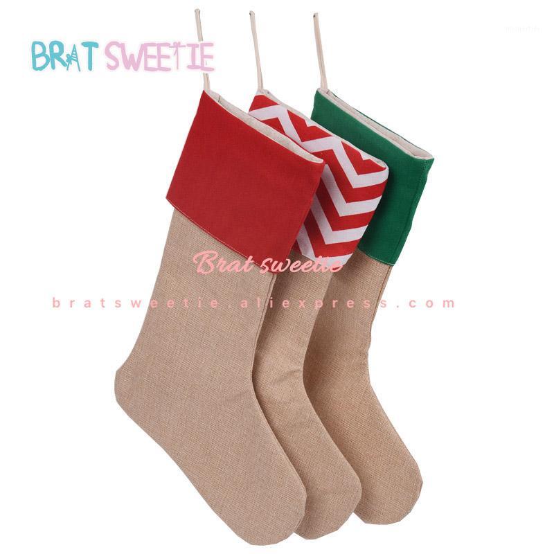 

Christmas Stocking Red Green Santa Gift Bags Xmas Plush Bag Fireplace Christmas Tree Decorations Party Favors Supplies1