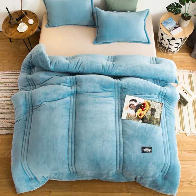 

Super warm Flannel quilt winter thickened blanket to keep warm 5 kg of cotton double-sided fleece spring autumn comforter, Color-5