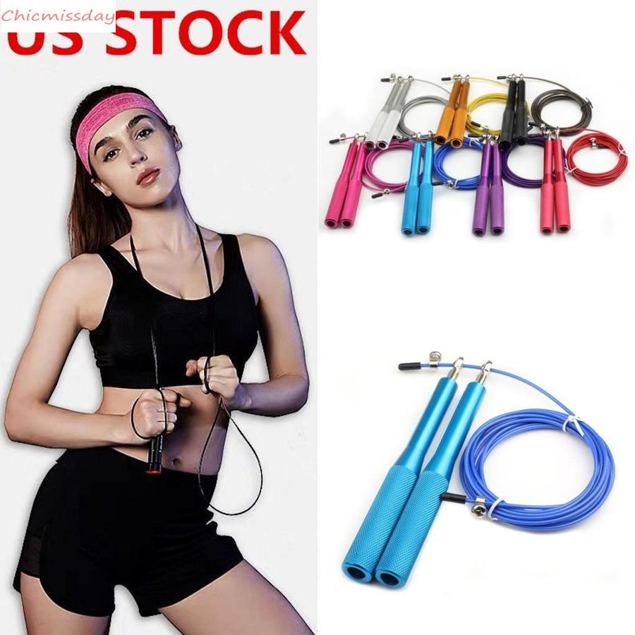 

US STOCK Jump Rope Crossfit Jump Rope Adjustable Jumping Rope Training Aluminum Skipping Ropes Fitness Speed Skip Training FY7051