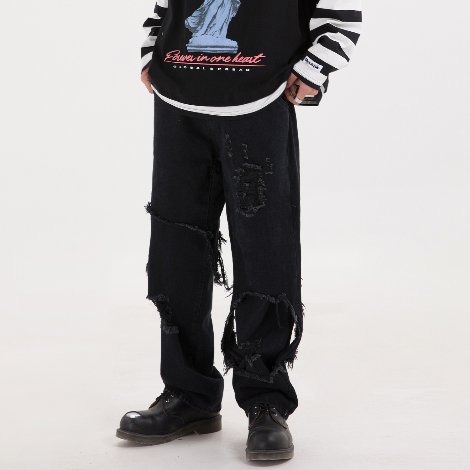 

2021 New Old Fashioned Men's Jeans Aelfric Eden Model Haradoc Hip Hop Fashionable Informal Clothing Famous Straight Street Pants 21tg, Blue