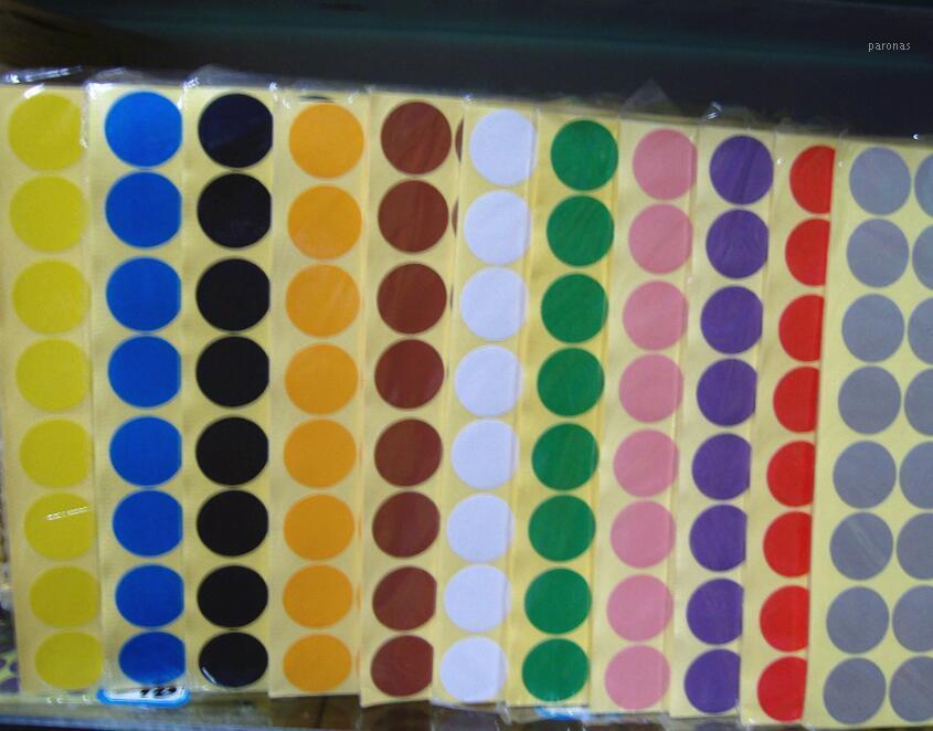 

6mm 8mm 10mm 13mm 16mm19mm 25mm 32mm 50mm 100mm Color-Code Dot Labels stickers Self-Adhesive Gift Sticker Seal Sticker DIY tools1