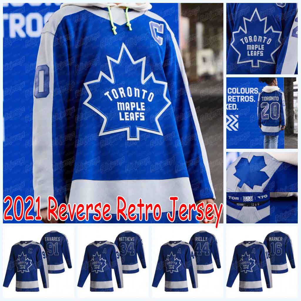 

Toronto Maple Leafs 2021 Reverse Retro Jersey Mitch Marner Tavares Matthews Morgan Rielly Jason Spezza Joe Thornton Tyler Ennis, White third youth: size s-xl
