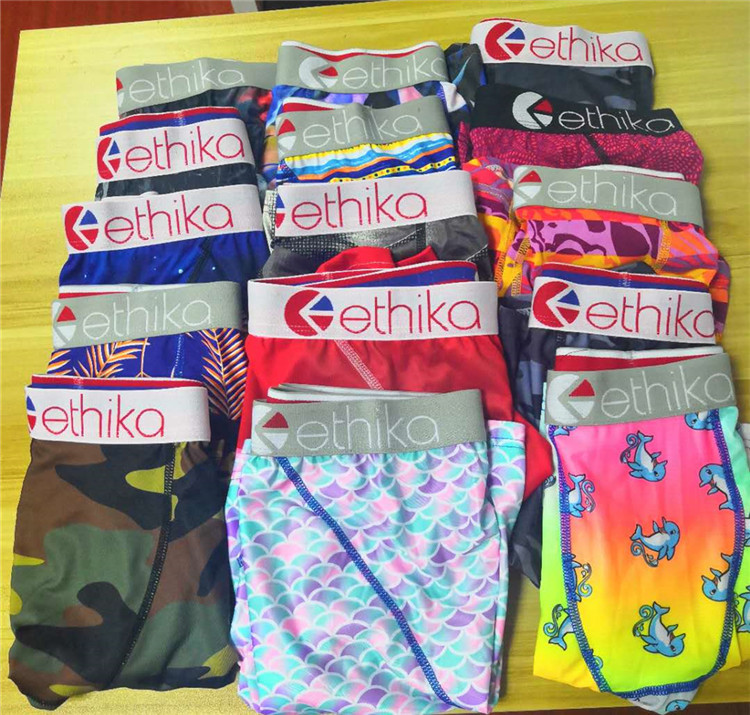

New Sexy Mens Ethika Boxers for Men Underwear Cueca Ropa Interior Hombre Vintage Gay Boxer Shorts Designer, Black;white