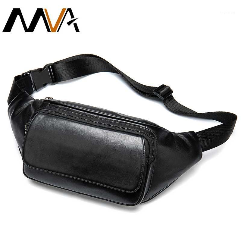 

MVA Men's Waist Bag For Men Waist Packs Men's Belt Bag Leather Bum Man Belt Pouch Black Fanny Pack Male Hip Bags Chest Bags1, Sky blue