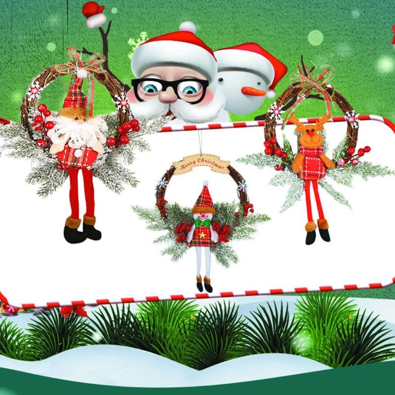 

Christmas Ornament Christmas Wreath Pendant Wall Hanging Front Door Wreath Wall Art Chrismas Decoration Home Decoration
