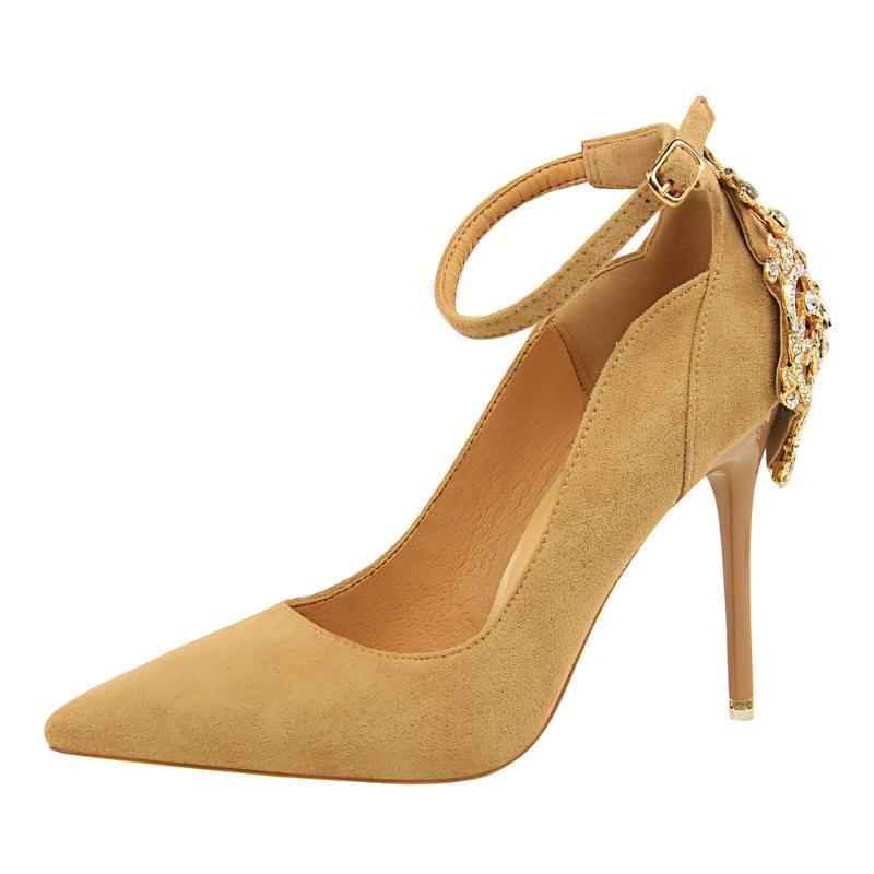 

Hot Sale Heels Women Pumps Ladies Sexy Buckle Strap Roman High Heels Sandals Decorative Flowers Party Wedding Shoes K0092, Spring pumps