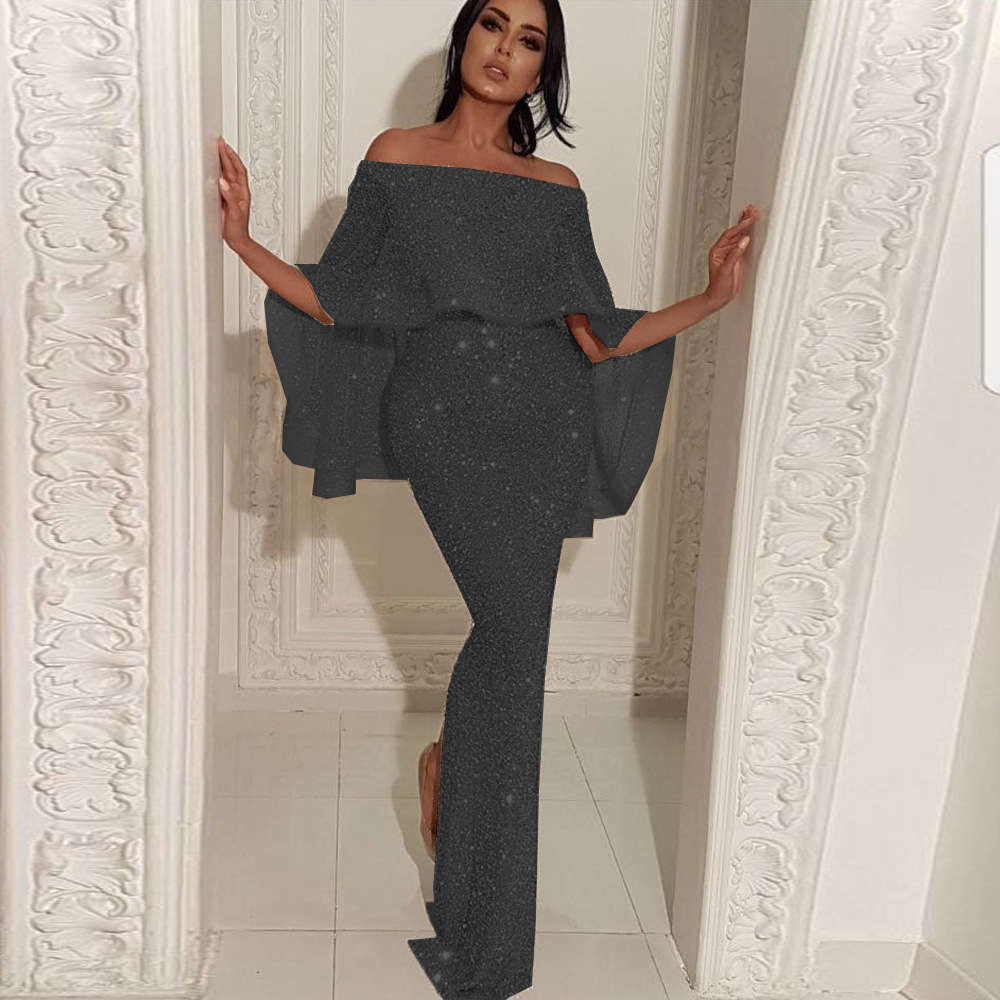 

2021 New Sexy Oufisun Off the Shoulder Dressed As a Woman' Bodycon Gleaming Maxi Stylish Tunic Dress at Night NP2D, Pink