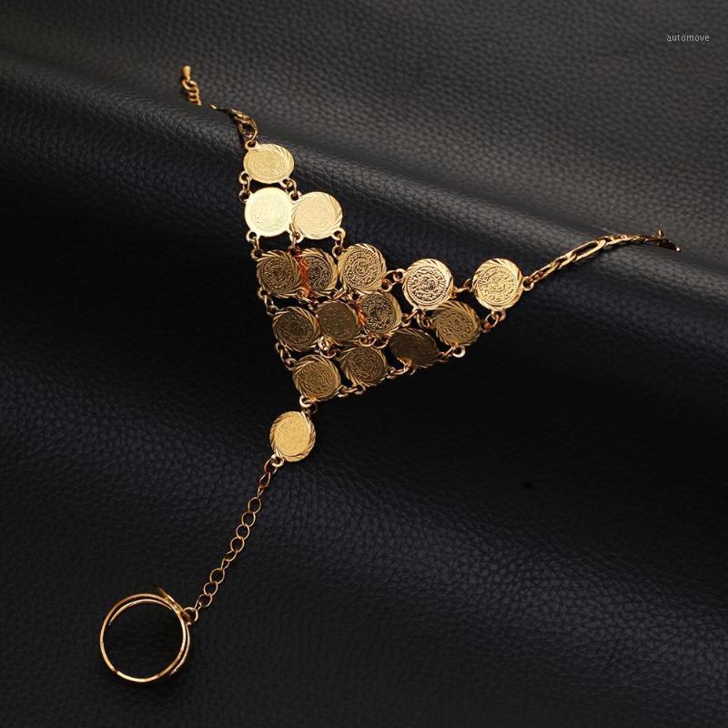 

Islam Muslim Coin Bracelet For Women Arab Coin Sign Gold Color Bracelet Jewelry1