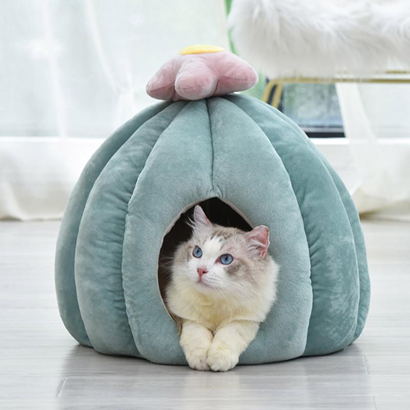 

Cartoon Cactus Pet House Dog Cat Nest Sleeping Bed Soft Washable Kennel Winter Warm Puppy Mat Blanket