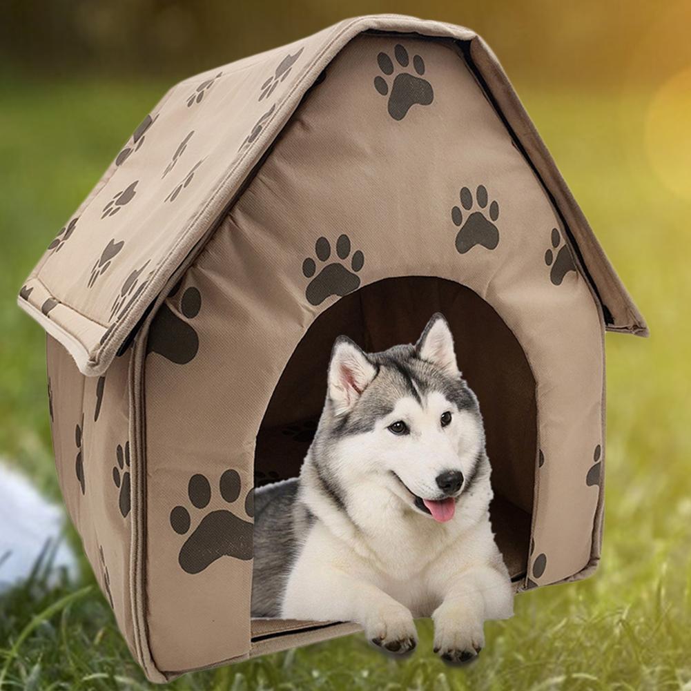 

Hot Sale Dog House Delicate Design Foldable Dog House Small Footprint Pet Bed Tent Cat Kennel Travel Dog Accessory, Dark brown