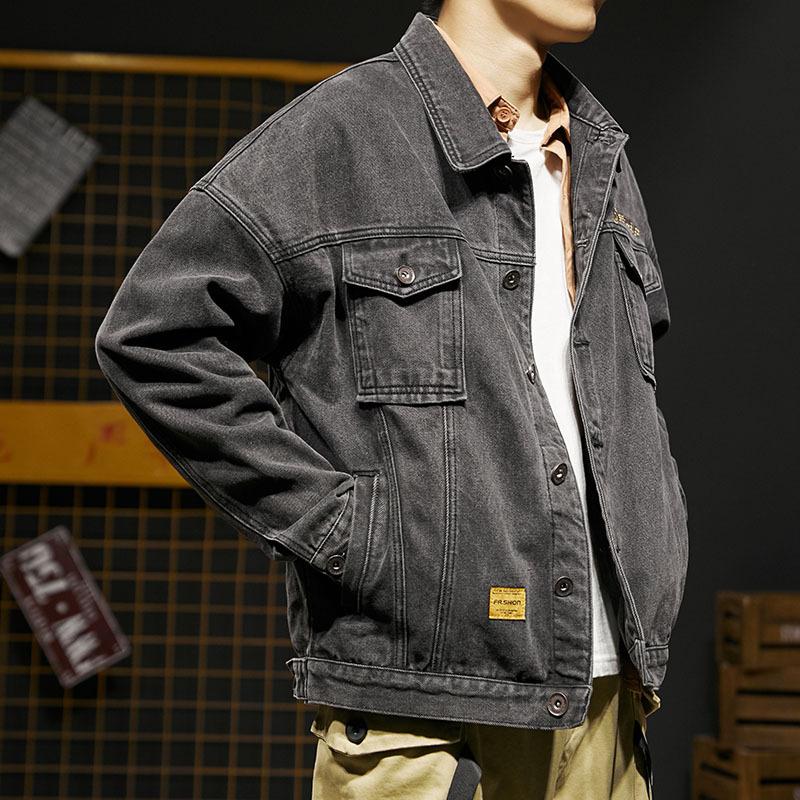 

Fashion Harajuku Jeans Jacket Men Streetwear Outerwear Coat Korean Style Clothing Male High Quality Denim Tops Bomber Jacket 3XL, Hjyh802blue