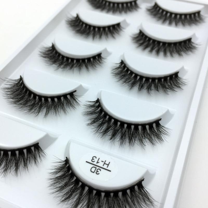 

LTWEGO 5 Pairs Real 100% 3D Mink Lashes False Eyelash Natural Thick Long Lash Mink Eye Lashes Beauty Extension Makeup Tools
