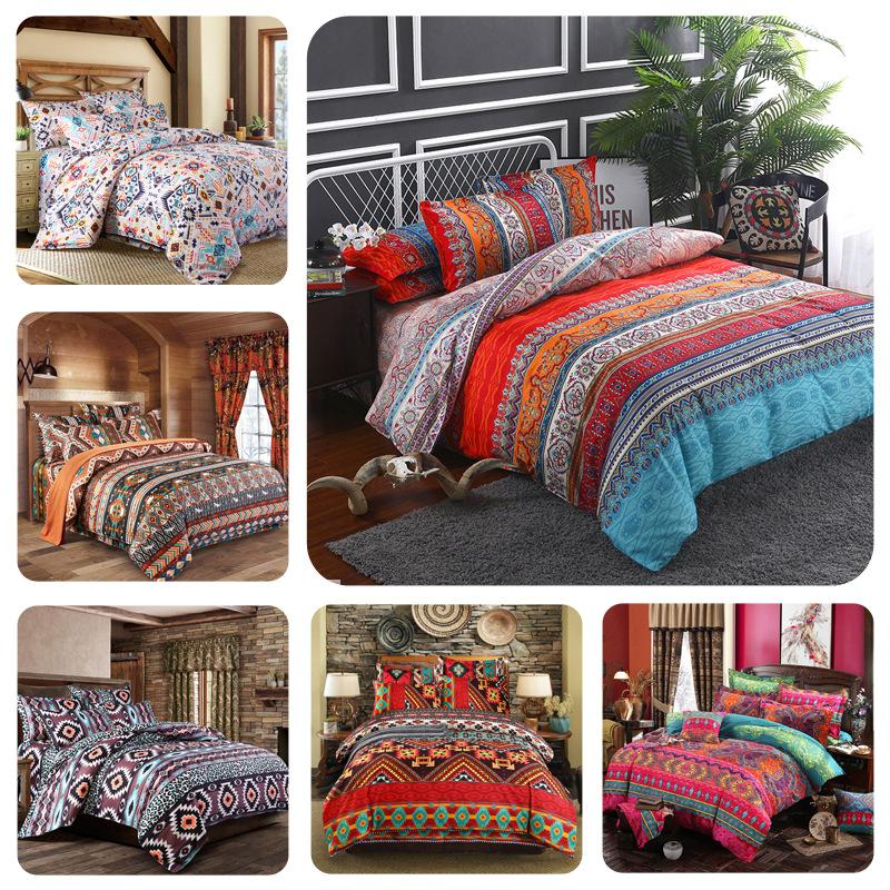 

Home Textile Bohemian Style Duvet Cover Bedding Sets Three-piece Quilt Cover Pillowcase No Sheets  Full Queen King Size, 009