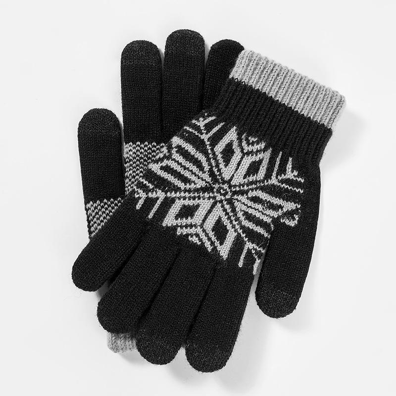 

Outdoors Winter Warm Knitted Gloves Women Men Touch Screen Gloves Imitation Cashmere Full Fingers Thicken Wool Mittens1