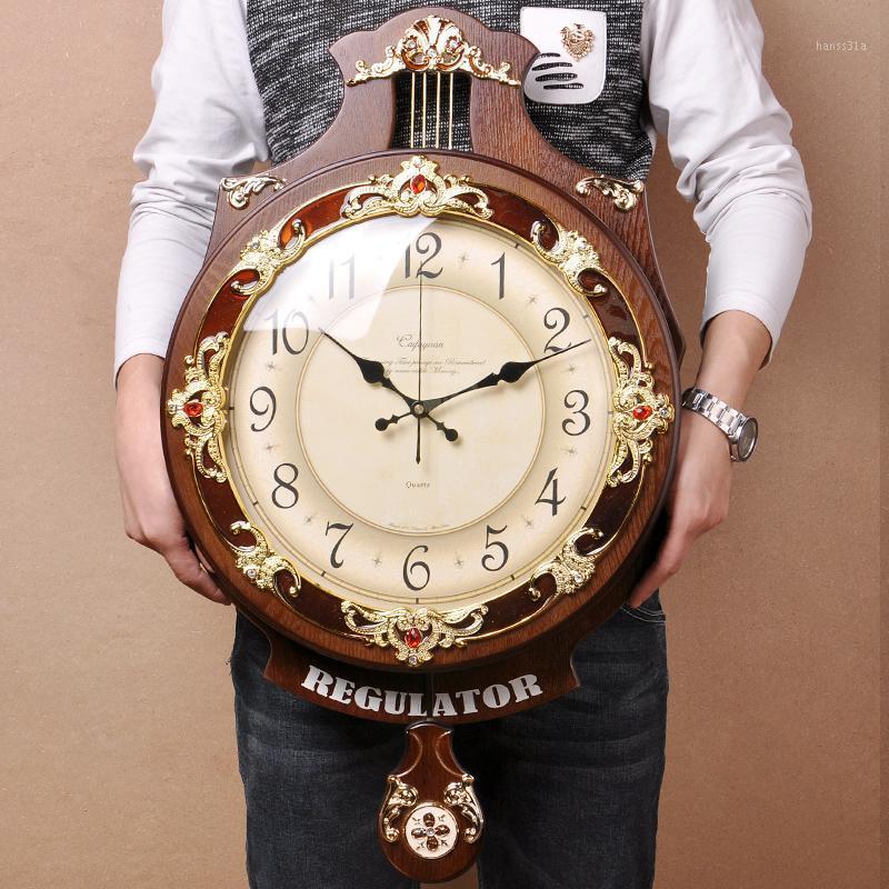 

VINTAGE EUROPEAN CLOCK WALL CLOCK WALL ART WOOD LARGE PERSONALITY MUTE CREATIVE MODERN PENDULUM 50WC0661