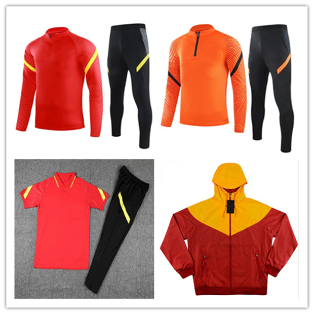 

2021 DE ROSSI DZEKO TOTTI soccer jacket tracksuit Survetement 20 21 MKHITARYAN maillot de foot Windbreaker football Long zipper jacket, Only top windbreaker 1