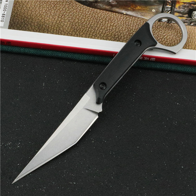 

High Quality Outdoor Survival Tactical Straight Knife 440C Stone Wash Blade Full Tang G10 Handle Fixed Blade Knives With Kydex