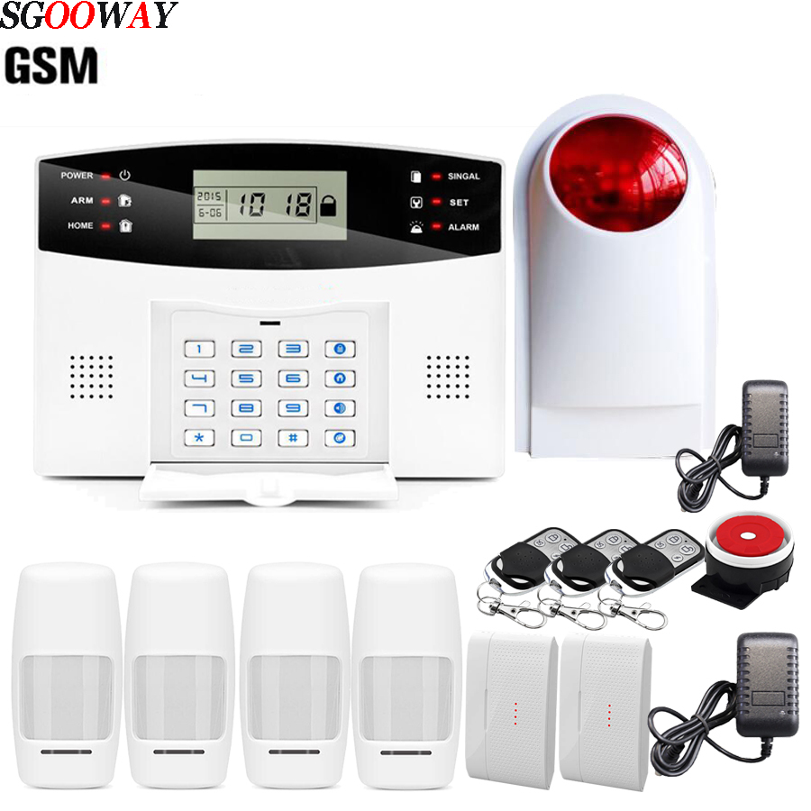 

Sgooway EN RU ES PL FR Wireless Home Security GSM Alarm Burglar system APP Remote Control Arm Disarm Y1201