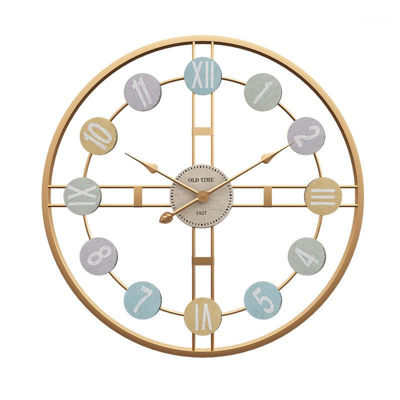 

40cm Large Brief Modern Design Metal Wall Clocks For Home Decor European Style Hanging Living Room Wall Watch1