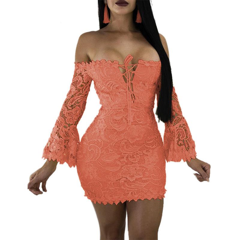 

Sexy Dress Summer Lace Strapless Dress A-Line Solid Slash Neck Above Knee Club White Black Dresses Woman Party Night, Beige