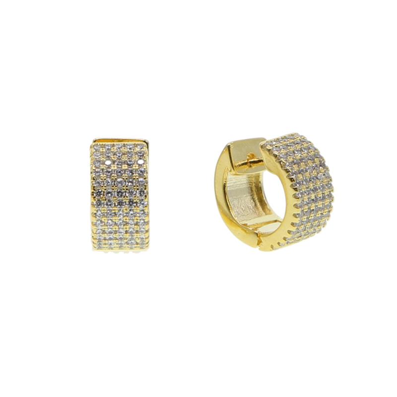 

2020 minimal jewelry full cubic zirconia sparking bling men earring mini small huggie round earrings for women