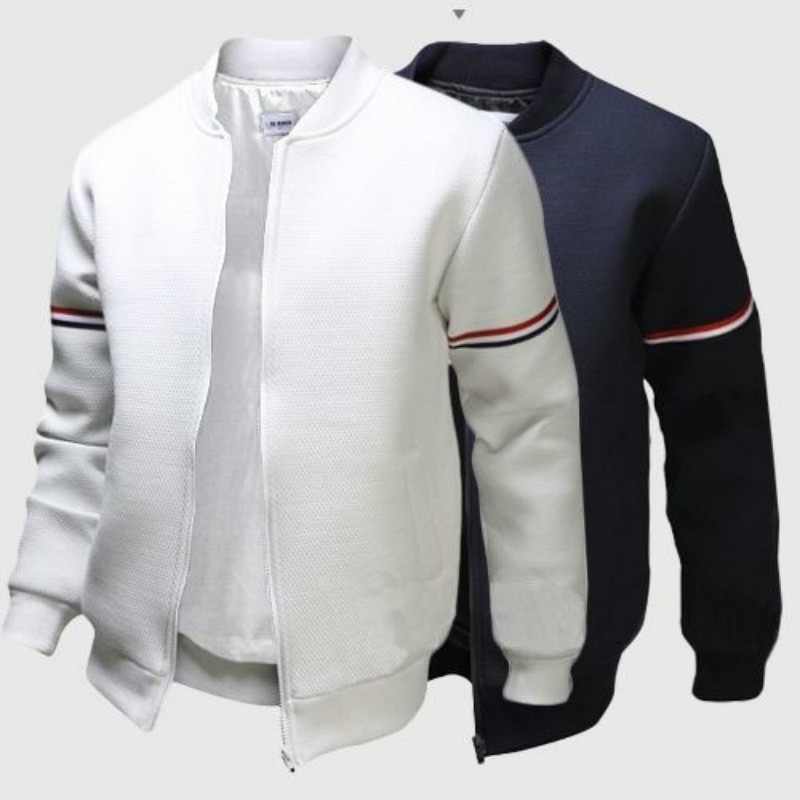

Mens Designer Jackets Pure Color Stand Collar Ribbon Decoration Long Sleeve Slim Fit Fashion Spring Cotton Essentials Coat, Blue